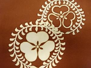 アンティーク　塩瀬花模様名古屋帯